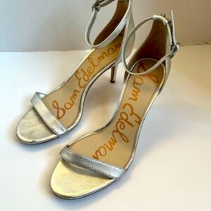 Sam Edelman silver ankle strap heels size 7.5 m